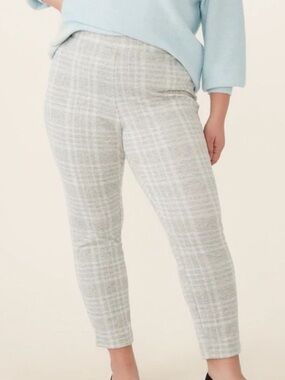 NWT Cooper & Ella Plaid Slim Ankle Pants Light Gray